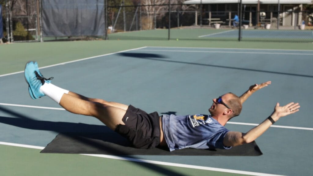 Tennis core exercise routine dead bugs