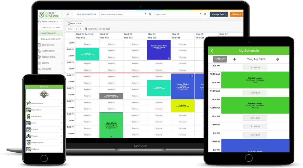 CourtReserve booking screen for Reno Tennis Center pickleball