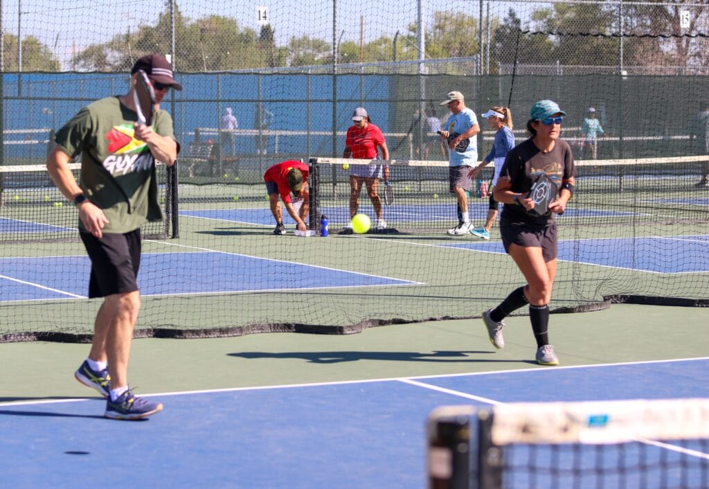 pickleball courts in Reno at Reno Tennis Center during active play