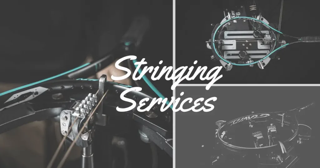 Racquet stringing service at the Reno Tennis Center pro shop