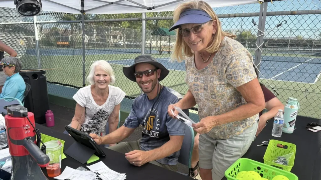 players checking in for pickleball reservation in Reno